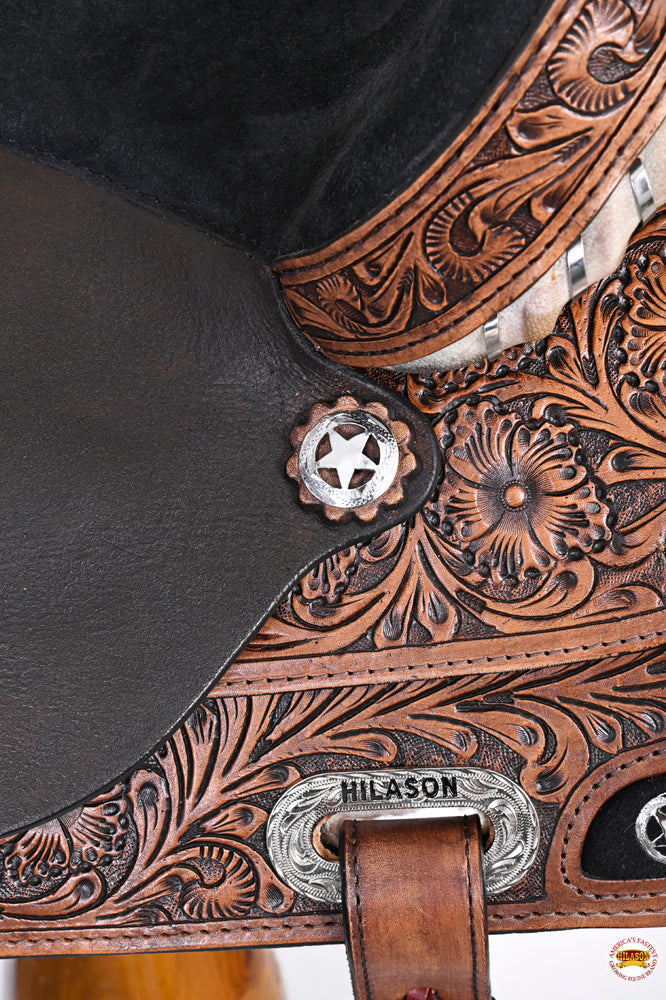 Hilason Western Horse Treeless Trail Barrel American Leather Saddle