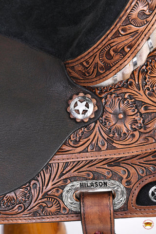 Hilason Western Horse Treeless Trail Barrel American Leather Saddle