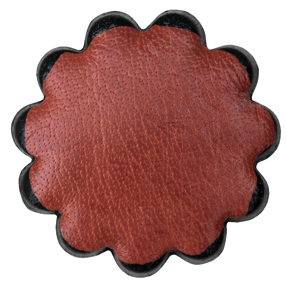Set Of 06 Hilason Plain Scalloped Leather Rosette Concho Saddle Tack 1-1/2&quot;