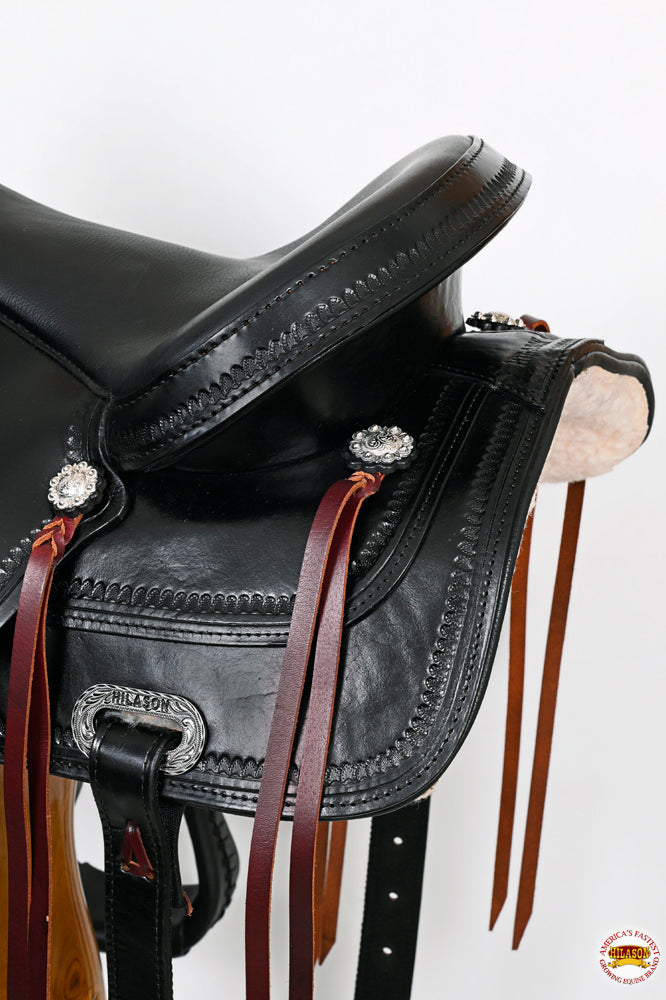 HILASON Western Horse Saddle American Leather Flex Tree Trail &amp; Pleasure Black
