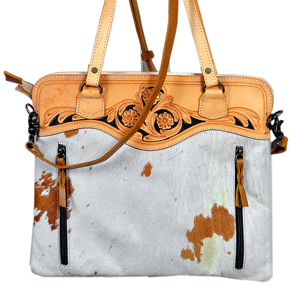 American Darling Cross Body Hand Tooled Hair On Genuine Leather Women Bag Western Handbag Purse