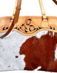American Darling Cross Body Hand Tooled Hair On Genuine Leather Women Bag Western Handbag Purse