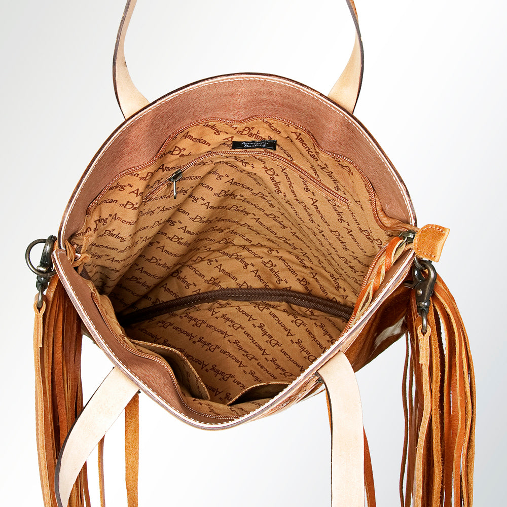 American Darling Cross Body Hand Tooled Hair On Genuine Leather Women Bag Western Handbag Purse