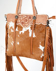 American Darling Cross Body Hand Tooled Hair On Genuine Leather Women Bag Western Handbag Purse