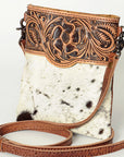 American Darling ADBGS131A Crossbody Hand Tooled Hair-On Genuine Leather Women Bag Western Handbag Purse