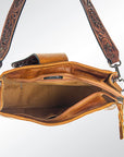 American Darling ADBGS101TAW Hobo Hand Tooled Hair On Genuine Leather Women Bag Western Handbag Purse