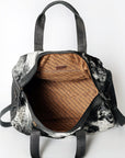American Darling ADBGS174BKW Duffel Hair On Genuine Leather Women Bag Western Handbag Purse