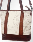 American Darling ADBGS176BRW Tote Hair On Genuine Leather Women Bag Western Handbag Purse