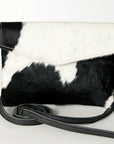 American Darling ADBGS178BKW Envelope Hair On Genuine Leather Women Bag Western Handbag Purse