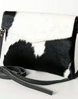 American Darling ADBGS178BKW Envelope Hair On Genuine Leather Women Bag Western Handbag Purse