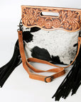 American Darling Clutch Hand Tooled Saddle Blanket Fabric Genuine Leather Western Women Bag Handbag Purse | Purses for Cute
