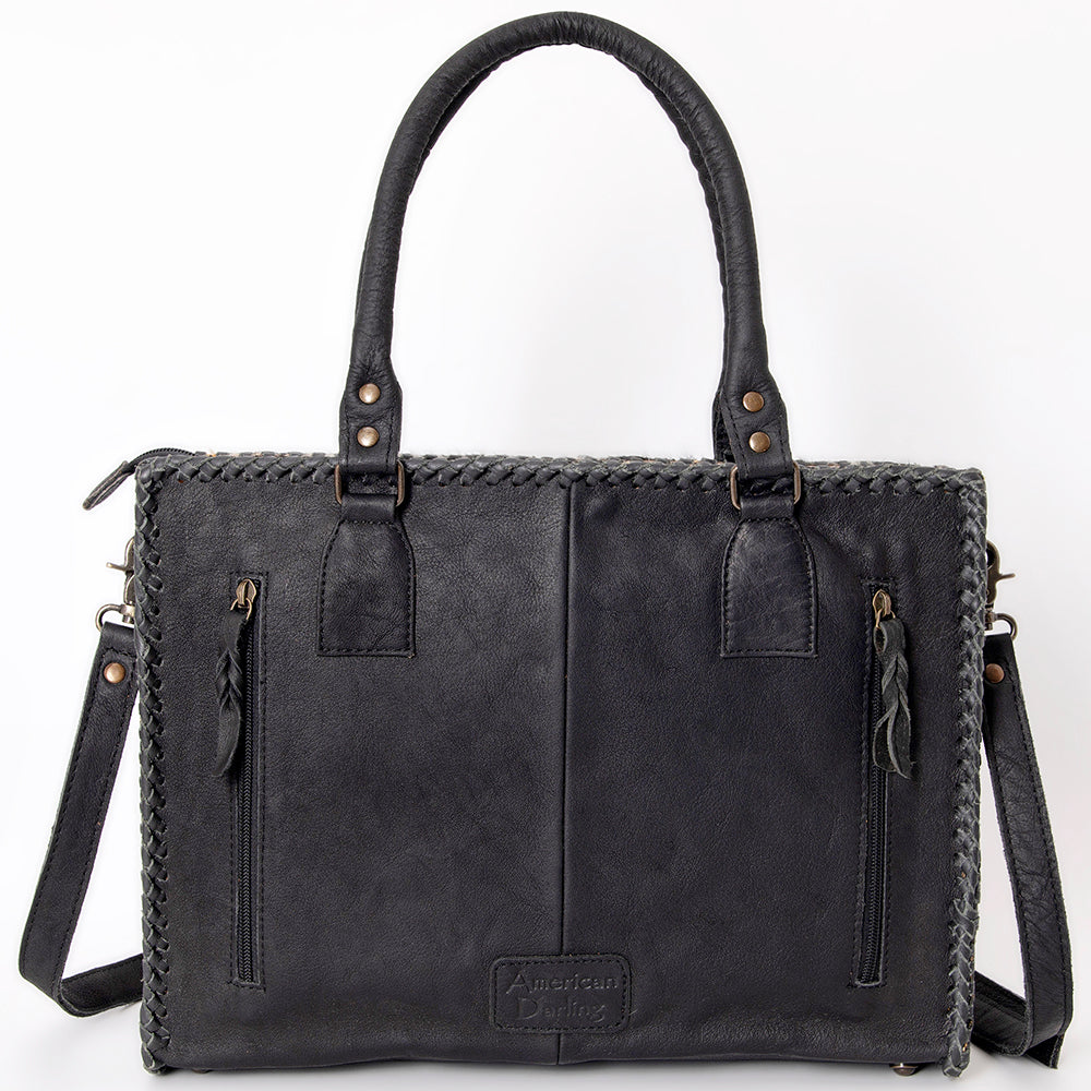 American Darling Briefcase Hair-On Genuine Leather Women Bag Western Handbag Purse