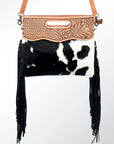 American Darling Clutch Hand Tooled Hair On Genuine Leather Women Bag Western Handbag Purse