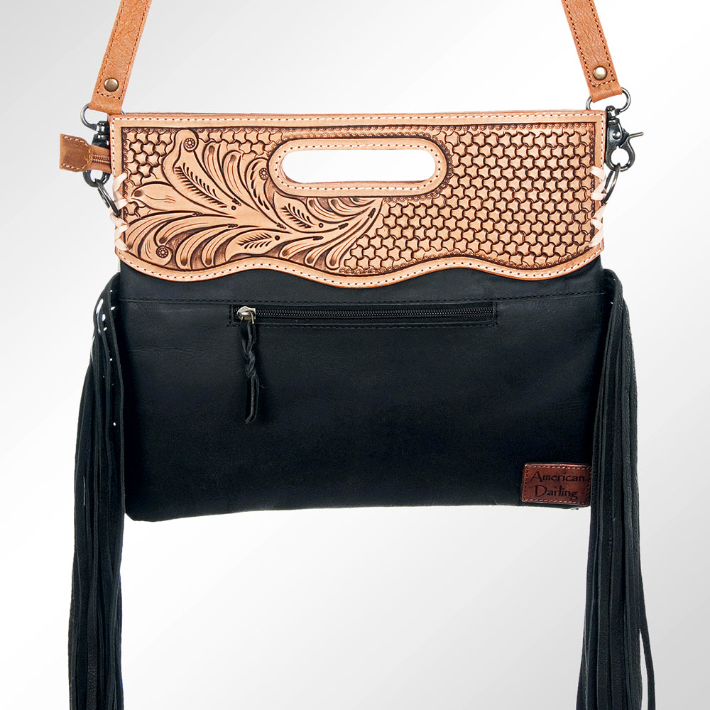 American Darling Clutch Hand Tooled Hair On Genuine Leather Women Bag Western Handbag Purse