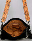 American Darling ADBGS192BKW Messenger Hair On Genuine Leather Women Bag Western Handbag Purse