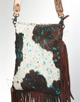 American Darling ADBGS192ACTRQ Messenger Hair On Genuine Leather Women Bag Western Handbag Purse