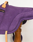 Hilason Horse Bareback Saddle Pad Anti Slip Base Suede Leather Brown