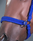 Hilason Flat Braided Paracord Horse Headstall Bridle Black W/ Crystals