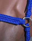 Hilason Flat Braided Paracord Horse Headstall Bridle Black W/ Crystals