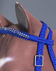 Hilason Flat Braided Paracord Horse Headstall Bridle Black W/ Crystals