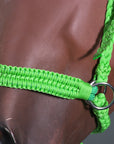 Hilason Flat Braided Paracord Horse Headstall Bridle Black W/ Crystals