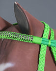 Hilason Flat Braided Paracord Horse Headstall Bridle Black W/ Crystals