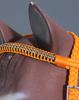 Hilason Flat Braided Paracord Horse Headstall Bridle Black W/ Crystals