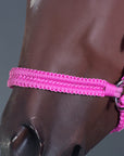 Hilason Flat Braided Paracord Horse Headstall Bridle Black W/ Crystals