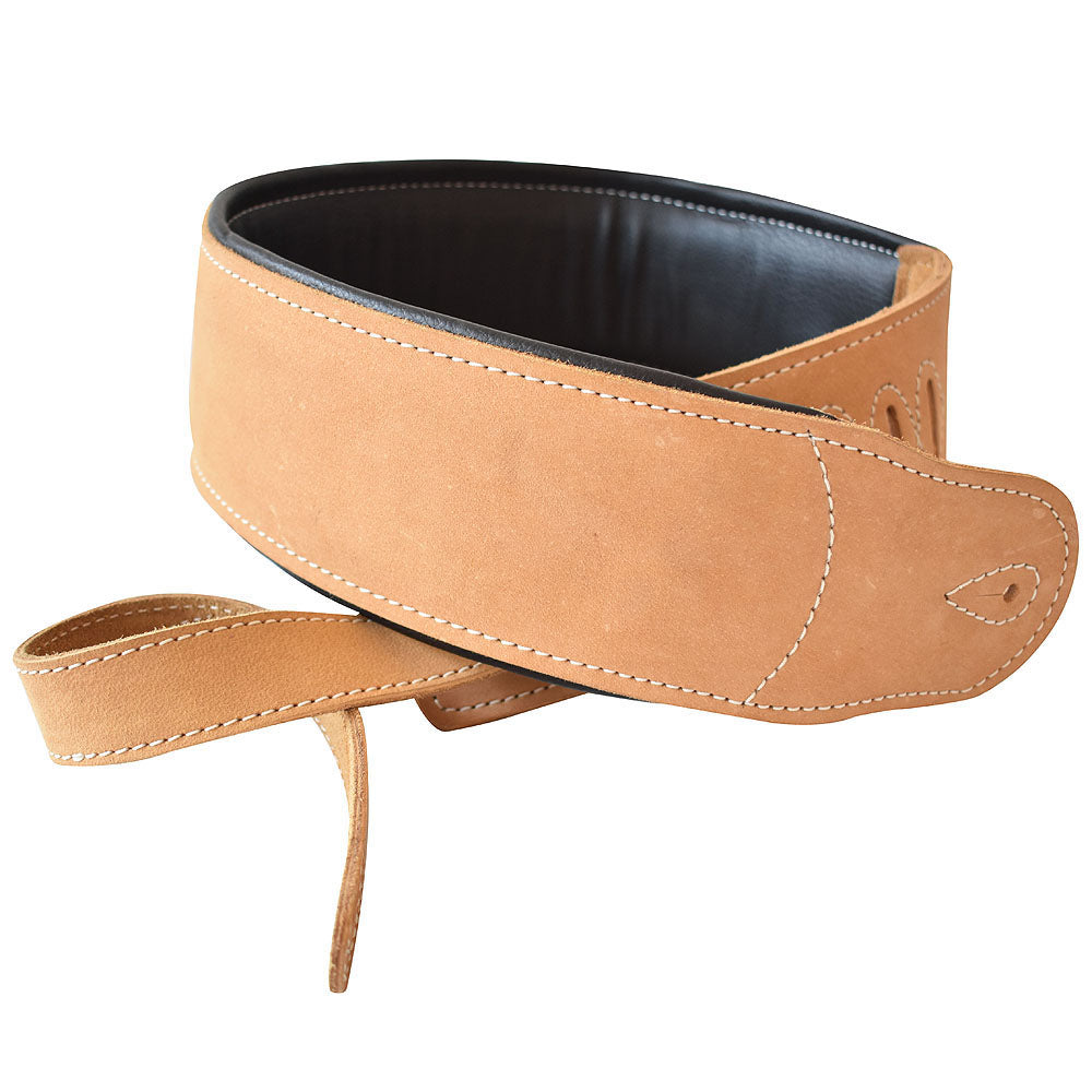 Leather Guitar Bass Strap 3.25 In Padded By Great American – Hilason