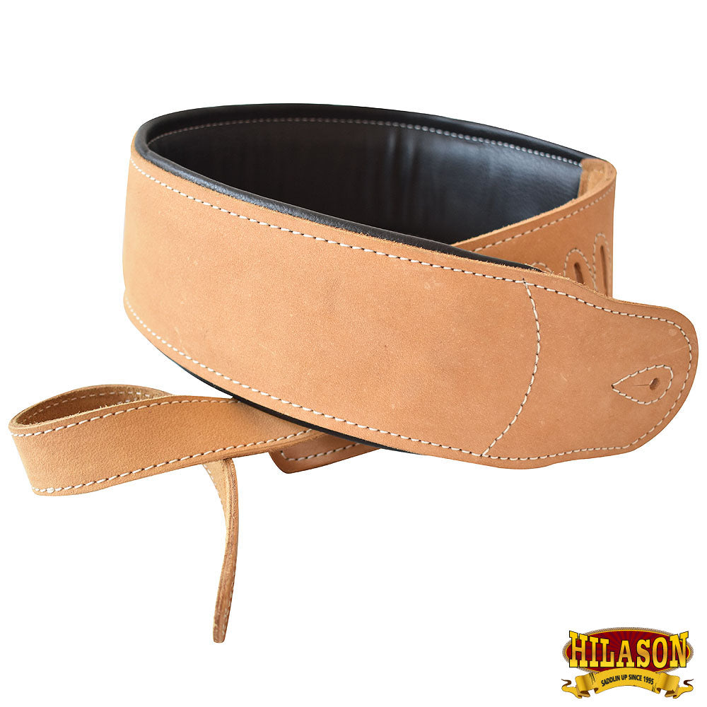 Leather Guitar Bass Strap 3.25 In Padded By Great American – Hilason