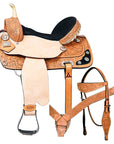 Hilason Western Horse Treeless Trail Barrel American Leather Saddle Tack