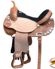 Hilason Western Horse Treeless Trail Barrel American Leather Saddle Tack