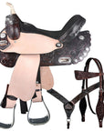 Hilason Western Horse Treeless Saddle American Leather Trail Barrel Tack
