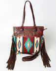 ADBG218 American Darling Hand Tooled Saddle Blanket Genuine Leather Women Bag Western Handbag Purse