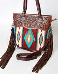 ADBG218 American Darling Hand Tooled Saddle Blanket Genuine Leather Women Bag Western Handbag Purse