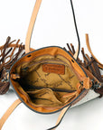American Darling ADBGS124BRW Tote Hand Tooled Hair On Genuine Leather Women Bag Western Handbag Purse