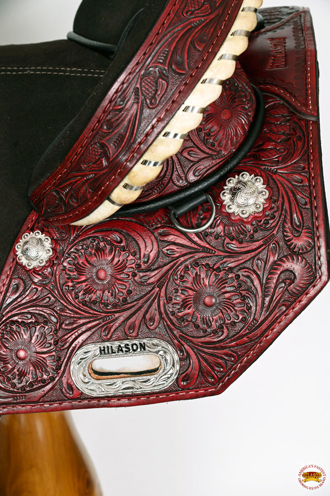 Hilason Western Horse Treeless Trail Barrel American Leather Saddle