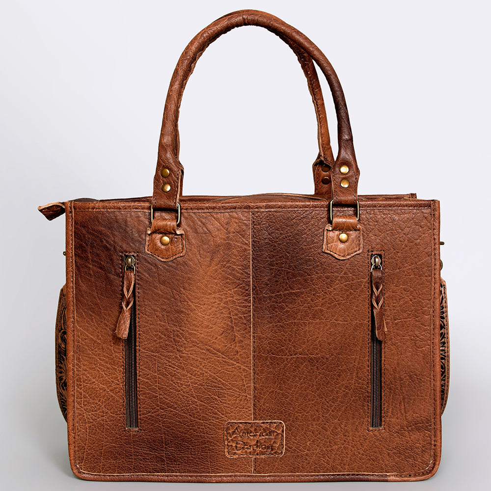 American Darling Briefcase Hand Tooled Saddle Blanket Genuine Leather women bag western handbag purse