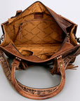 American Darling Briefcase Hand Tooled Saddle Blanket Genuine Leather women bag western handbag purse