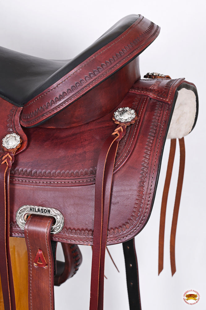 HILASON Western Horse Saddle American Leather Flex Tree Trail &amp; Pleasure Mahogany