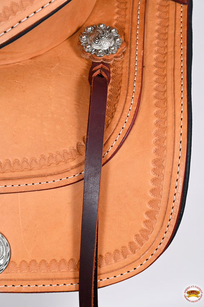 HILASON Western Horse Saddle American Leather Flex Tree Trail &amp; Pleasure Oiled Tan