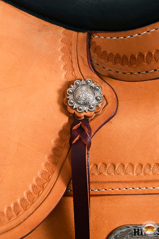 HILASON Western Horse Saddle American Leather Flex Tree Trail &amp; Pleasure Oiled Tan