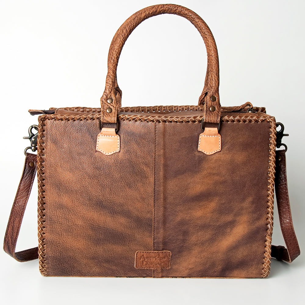 American Darling Briefcase Hand Tooled Genuine Leather Women Bag Western Handbag Purse