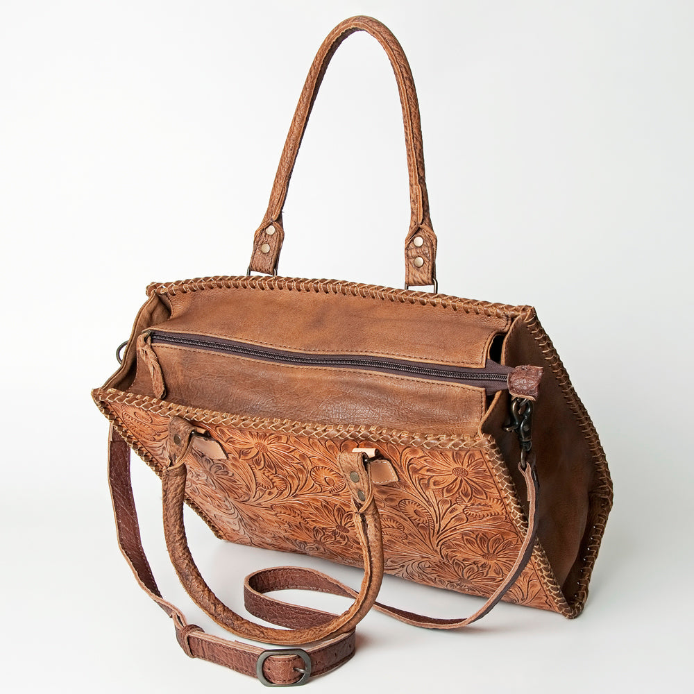 American Darling Briefcase Hand Tooled Genuine Leather Women Bag Western Handbag Purse