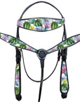 Western Horse Headstall Breast Collar Set Tack American Leather  Hilason