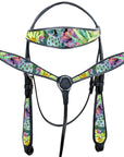 Western Horse Headstall Breast Collar Set American Leather Hilason