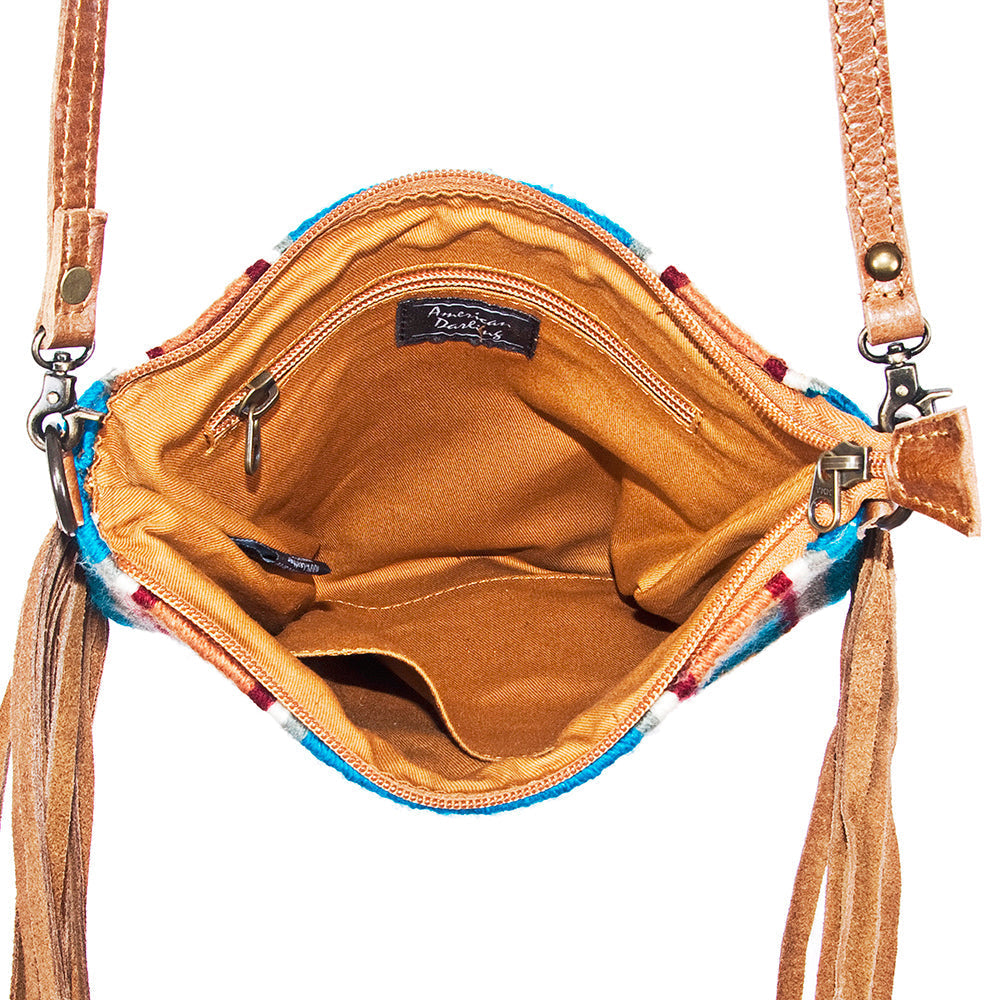 American Darling Cross Body Saddle Blanket Genuine Leather Women Bag Western Handbag Purse