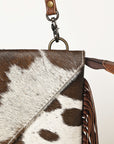 American Darling ADBG238BRW Envelope Hair-On Genuine Leather Women Bag Western Handbag Purse