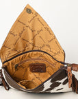 American Darling ADBG238BRW Envelope Hair-On Genuine Leather Women Bag Western Handbag Purse
