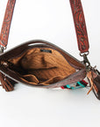 American Darling ADBG247 Clutch Hand Tooled Saddle Blanket Genuine Leather Women Bag Western Handbag Purse